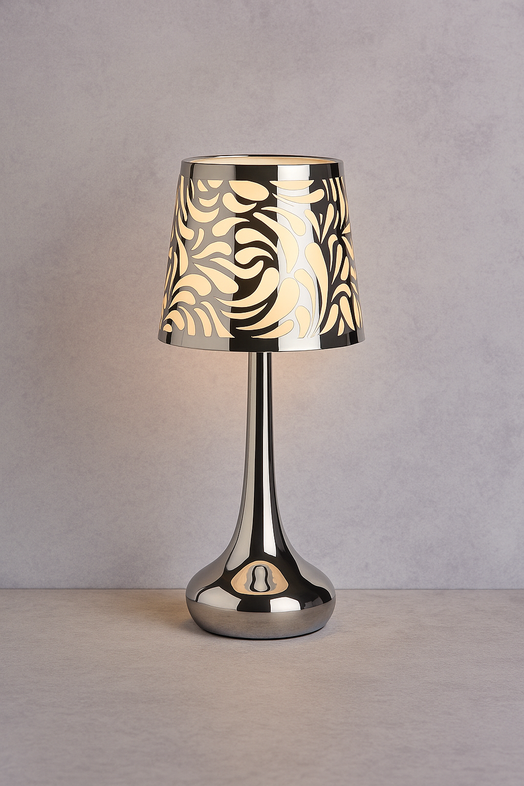 COSMOS SWIRL TOUCH LAMP MODERN CHROME