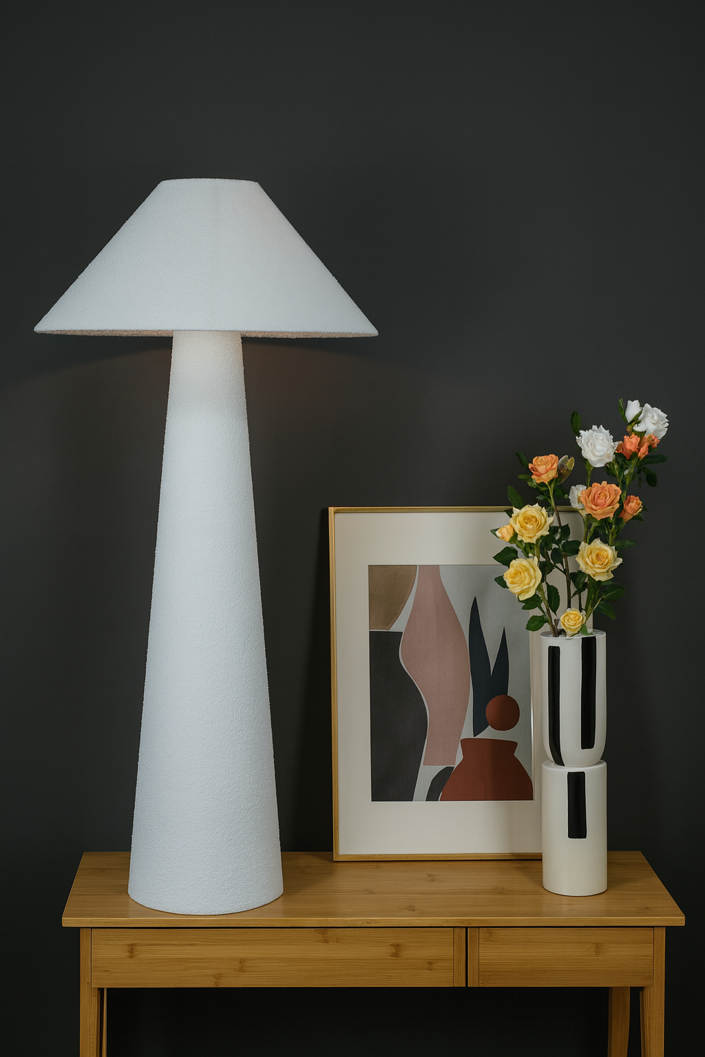 XL WHITE BOULÉ FLOOR LAMP – MODERN