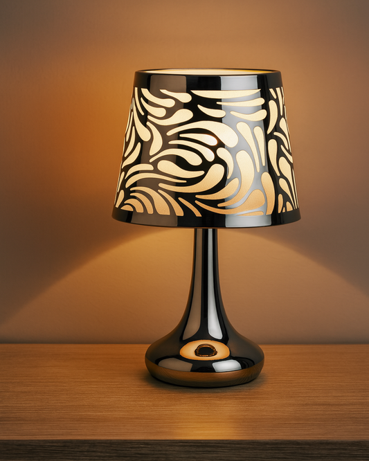 COSMOS SWIRL TOUCH LAMP MODERN CHROME