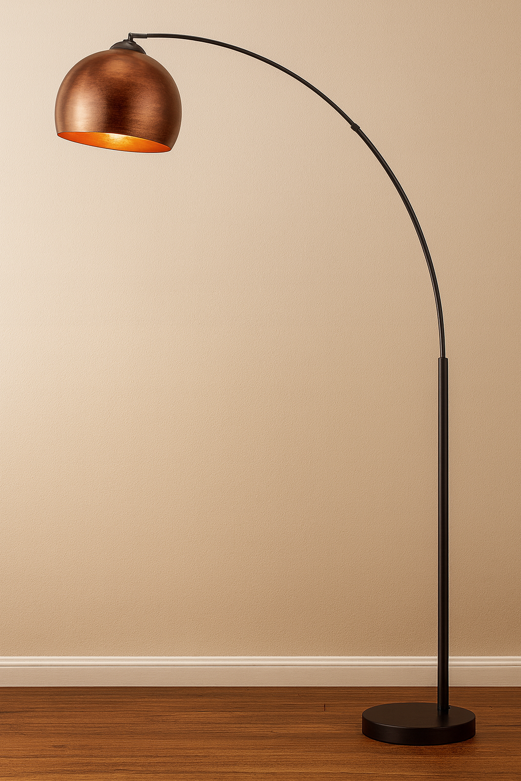 AQUA CHROME ARC FLOOR LAMP – MODERN CURVED