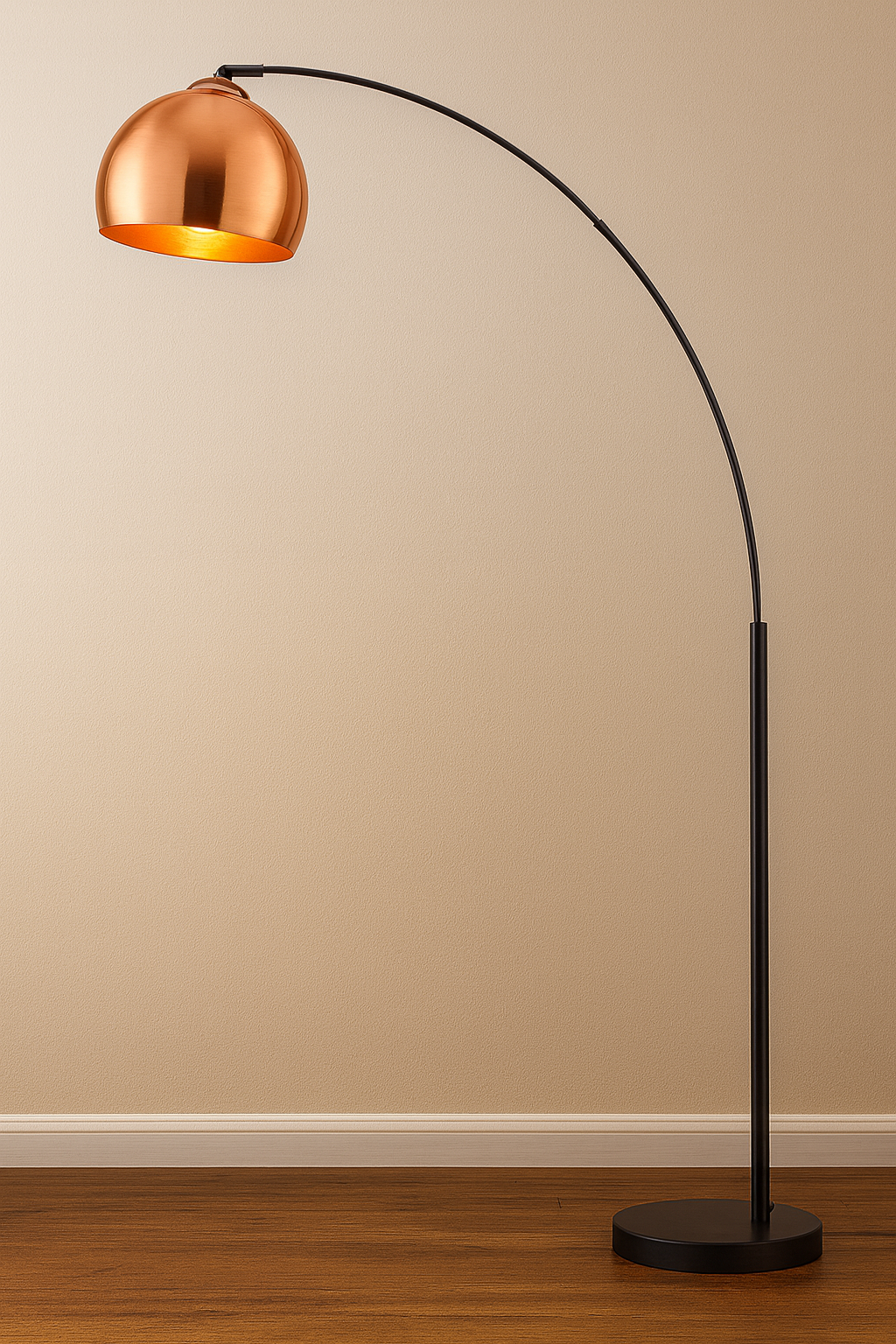 AQUA CHROME ARC FLOOR LAMP – MODERN CURVED