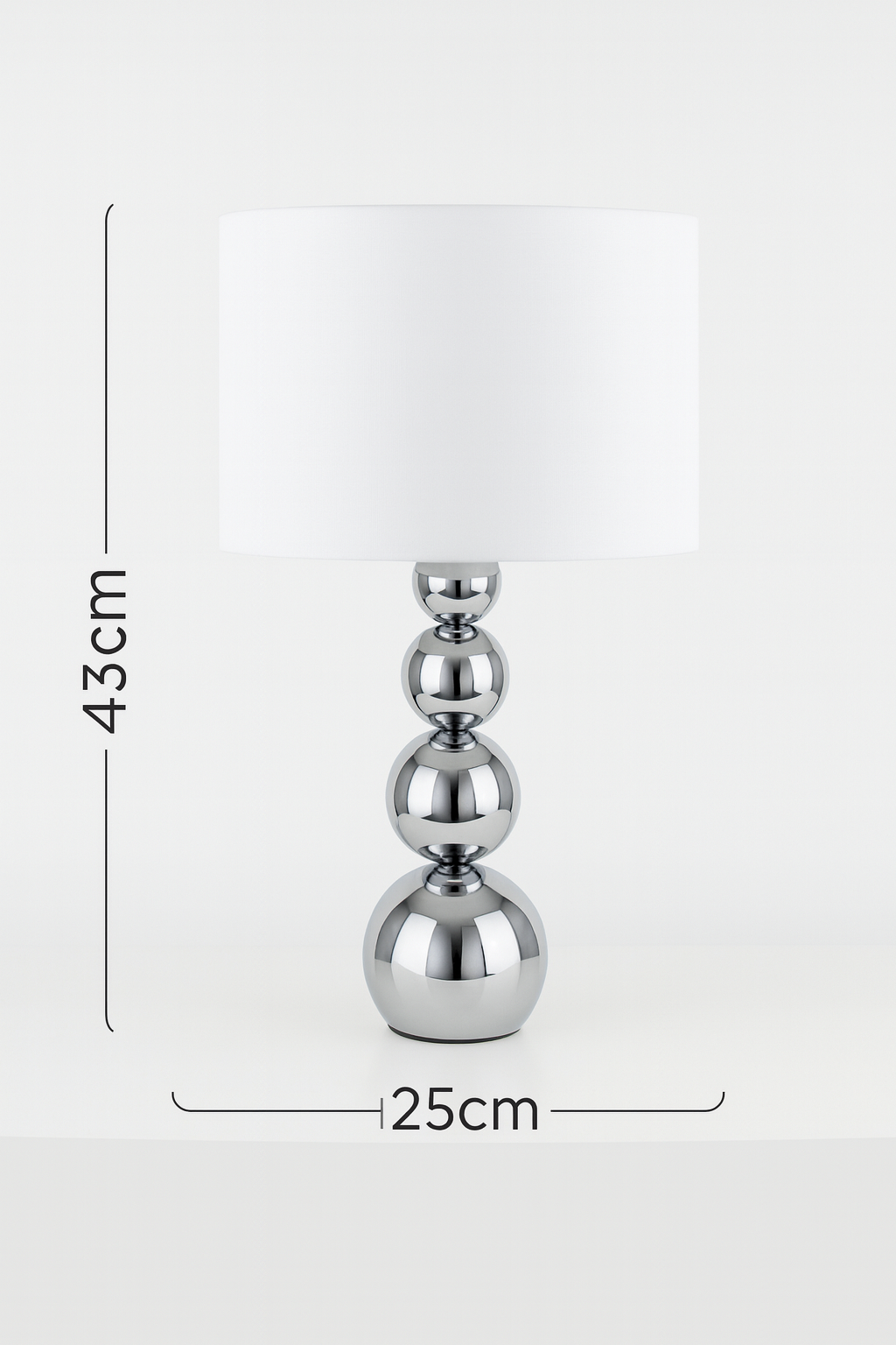 AMARO CHROME STACKED MODERN TABLE LAMP