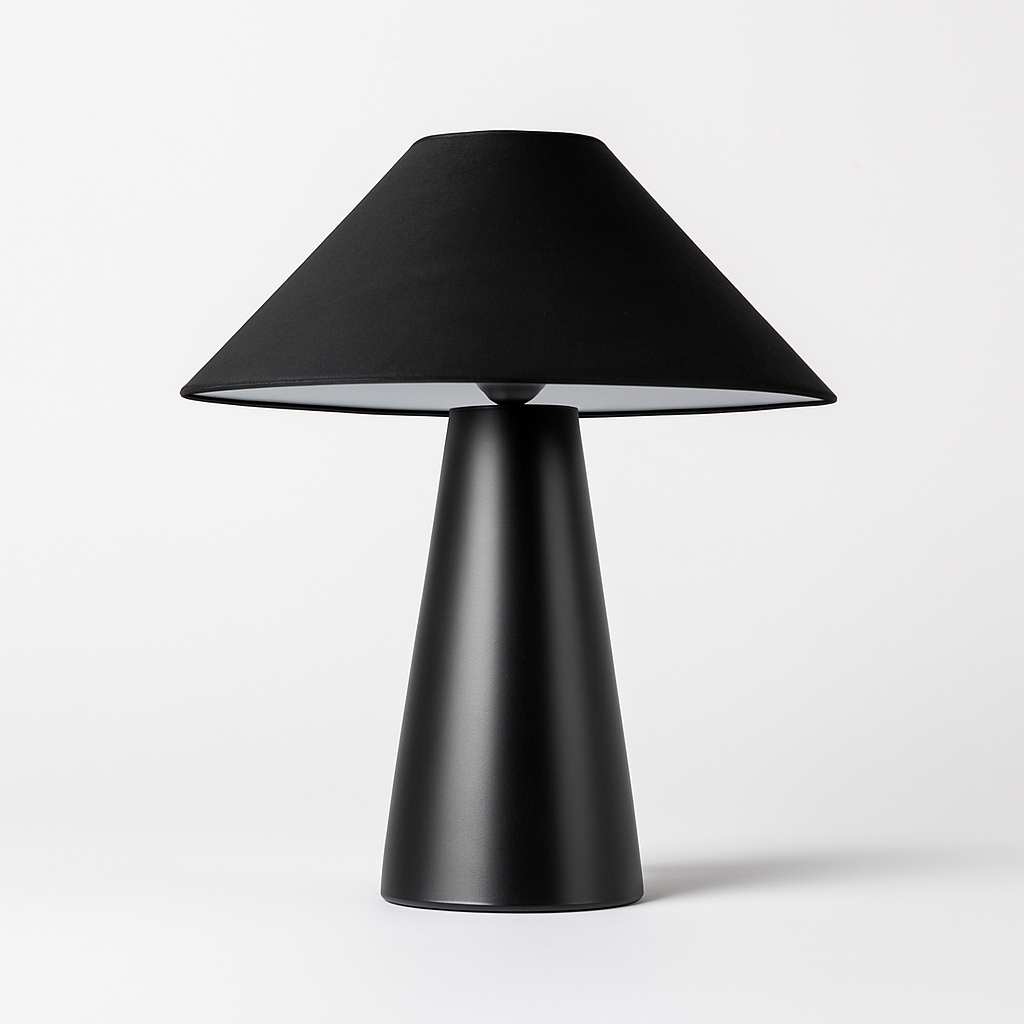 REMO MATTE BLACK CONE TABLE LAMP MODERN MINIMALIST