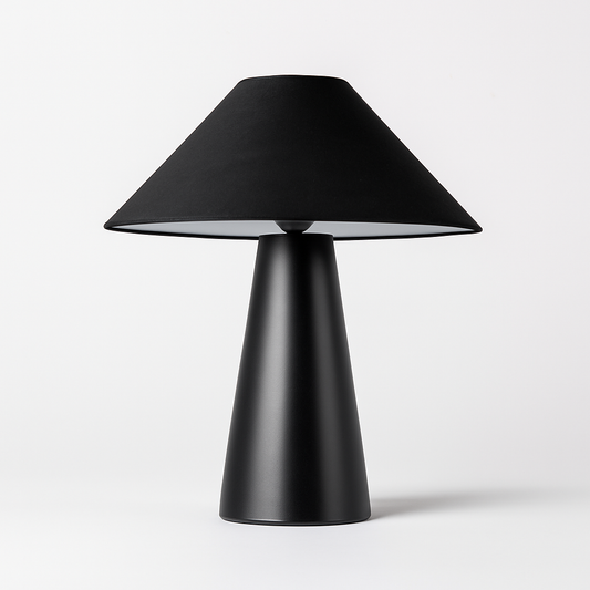 REMO MATTE BLACK CONE TABLE LAMP MODERN MINIMALIST