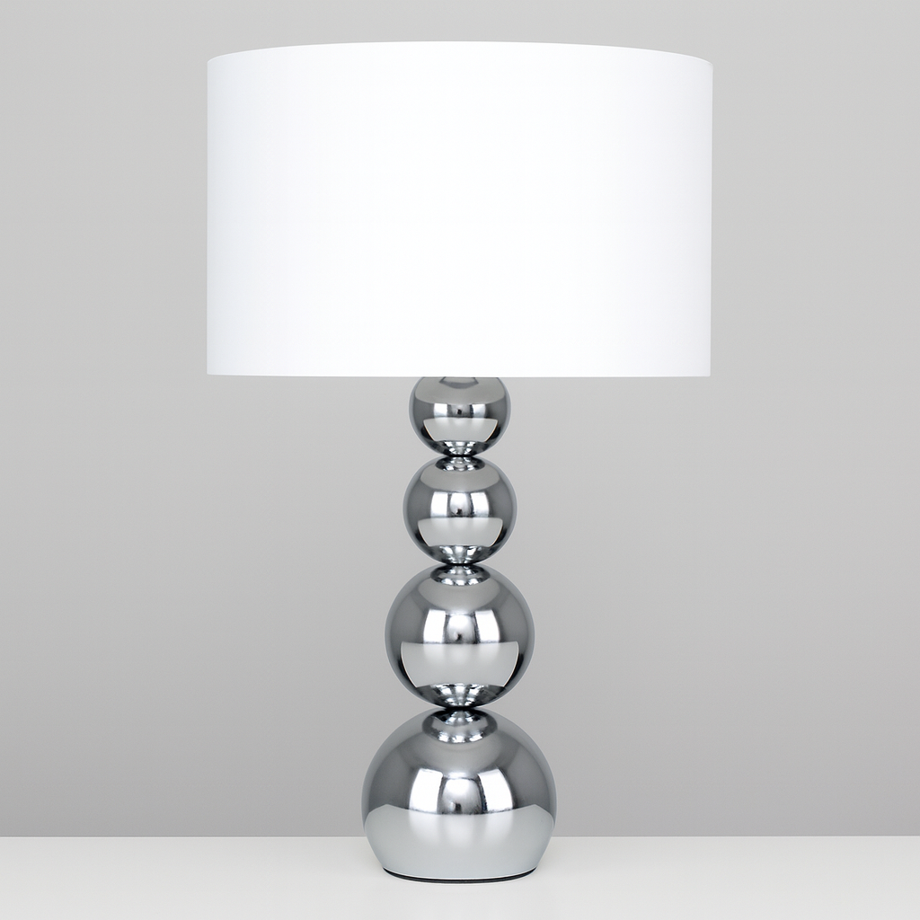 AMARO CHROME STACKED MODERN TABLE LAMP
