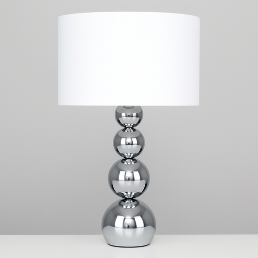 AMARO CHROME STACKED MODERN TABLE LAMP