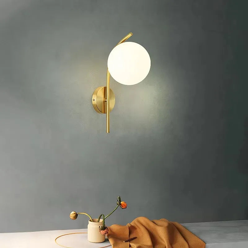 FROSTED GLASS BALL LED WALL LIGHT