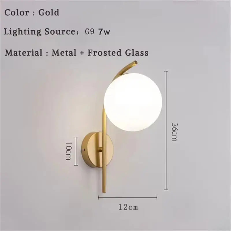 FROSTED GLASS BALL LED WALL LIGHT