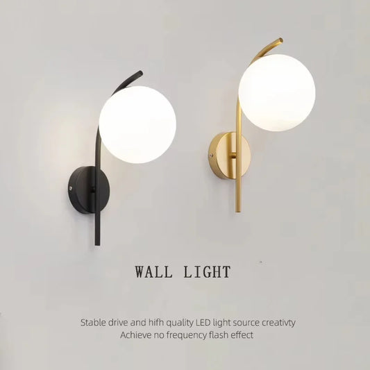 FROSTED GLASS BALL LED WALL LIGHT