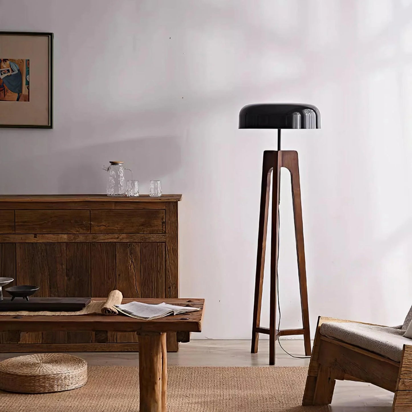 ALTAIRA | CARVED WOOD FLOOR LED LAMP